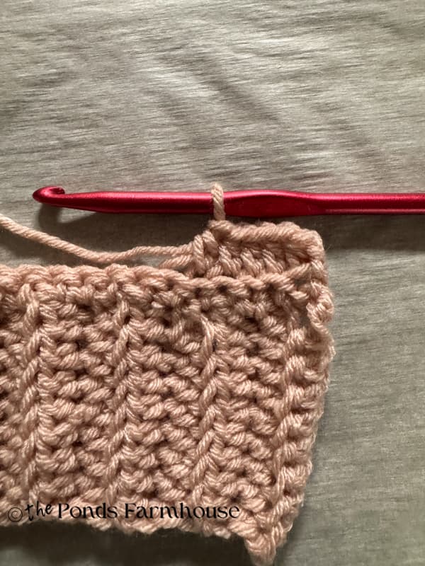 half double crochet in back look only for DIY scarf
