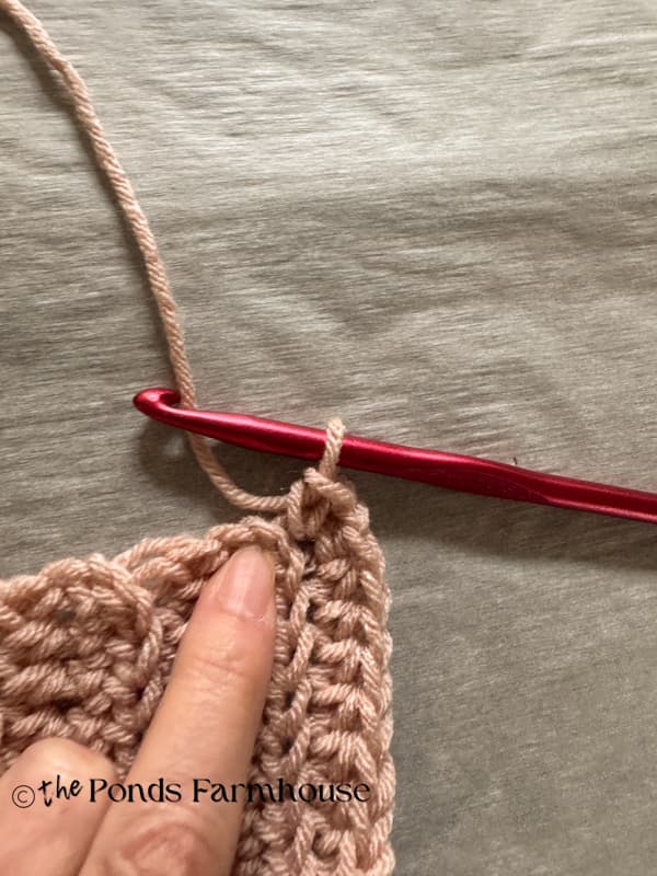 Single crochet on rough edge of scarf