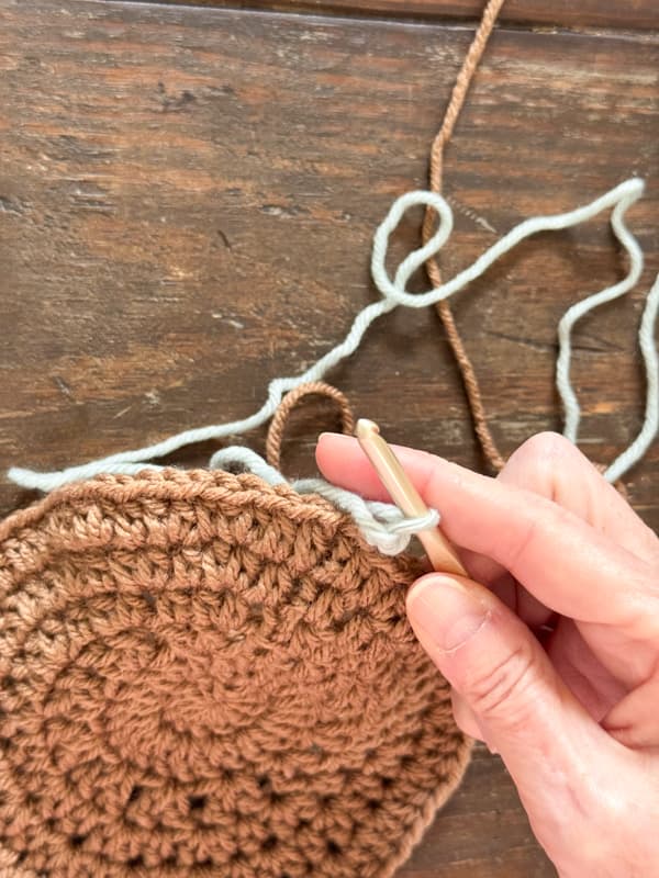 slip stitch around last row to add decorative touch