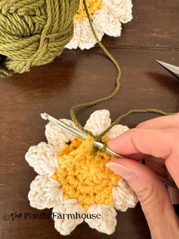 Adding chain to backside of daisy charm