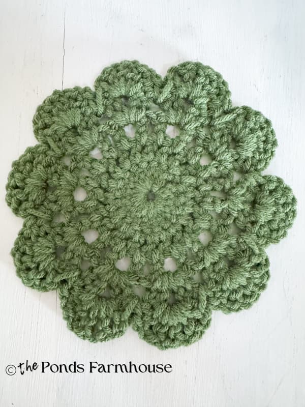 back side of finished doily