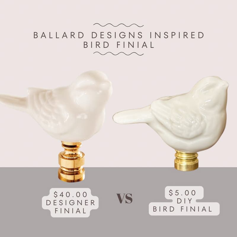 Ballard Designs Inspired Bird Finial $40.00 Designer vs $5.00 DIY