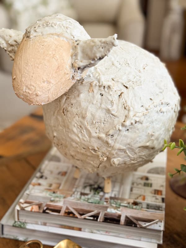 DIY Chunky Lamb With wax mixture and spackly for heavy texture.  