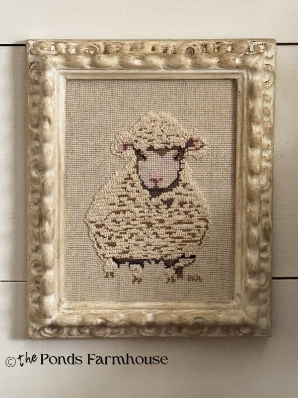 Free Fluffy Lamb Cross Stitch Pattern - Modern Hertifage Style DIY Decor