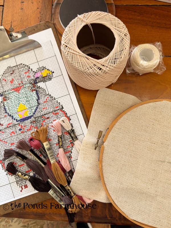 Fluffy lamb Cross Stitch Vintage Craft Pattern Supplies