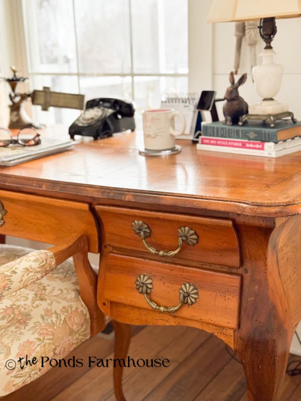 French Provencial Writing Desk - Thrift Store find for home office update