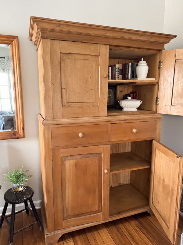 Jackson Press Primitive Cabinet in bedroom