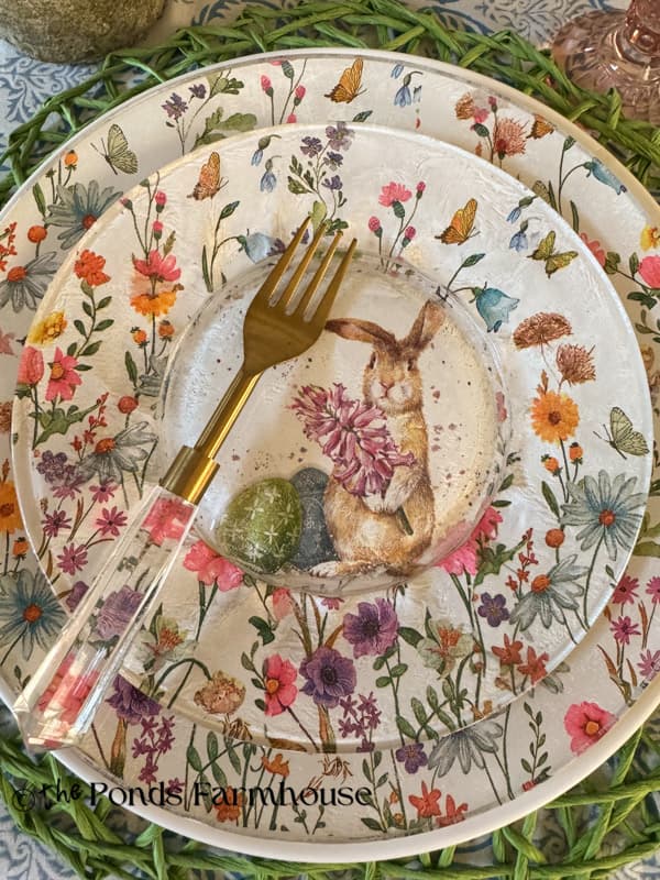 Pottery Barn Inspired DIY dishes with bunny