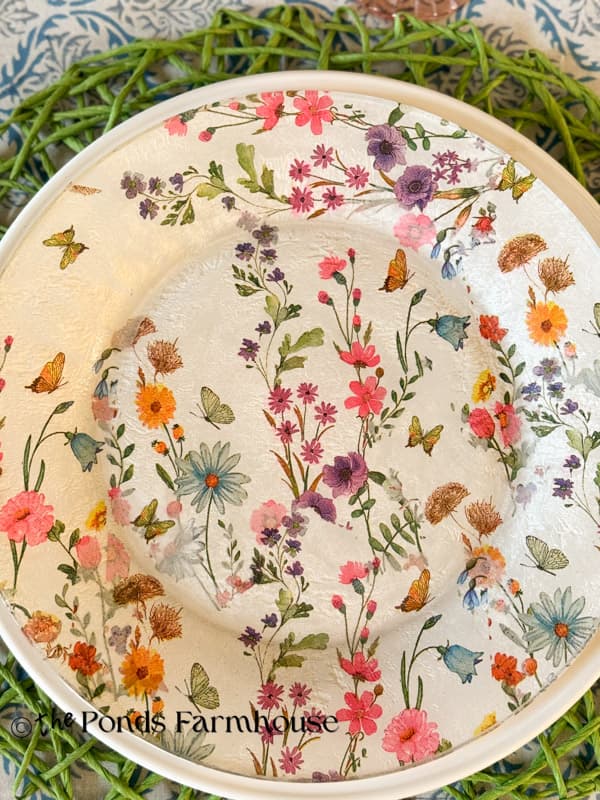 Cynthia Rowley for Pottery Barn Inspired DIY Dishes with Napkin Decoupage