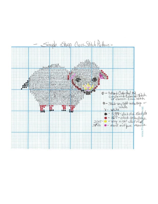Simple Lamb Cross Stitch Pattern
