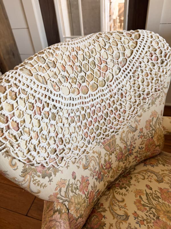 Vintage Doily on chair back