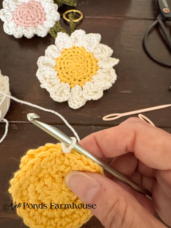 stitch two centers together with SC 