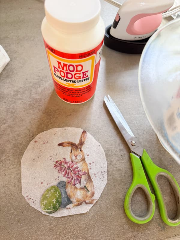 supplies for bunny plate makeover