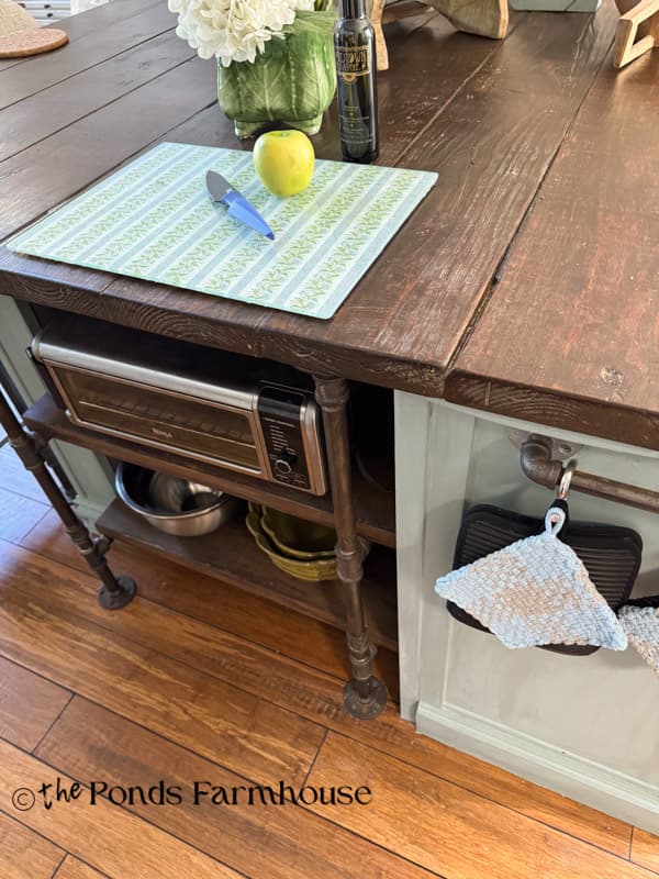 DIY Napkin Decoupage Cutting board on kitchen island
