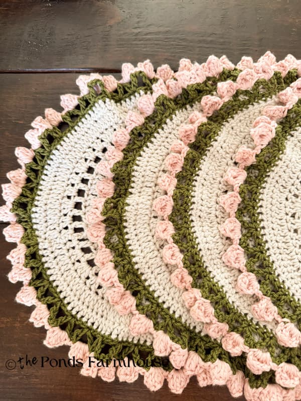 Vintage Doily Inspired Round Crochet Placemat Pottery Barn Inspired Knock off