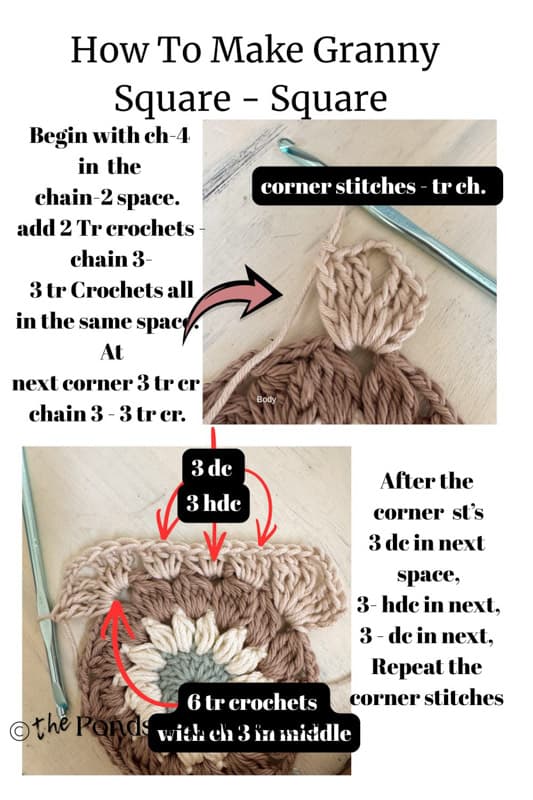 How To Make A Granny Square - Square tutorial
