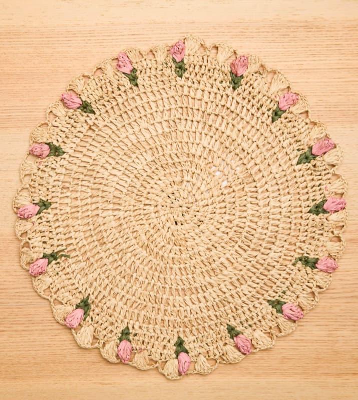 Pottery Barn Inspiration round crochet placemat