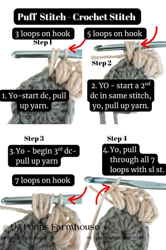 Puff Stitch Crochet Stitch tutorial 