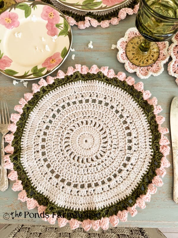 Vintage Doily Inspired Round Crochet Placemat Pottery Barn Inspired Tableware