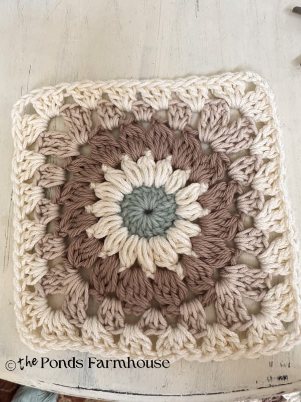 Completed granny square