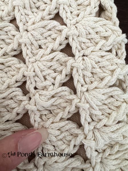 fan stitches are stacked evenly on top of each other