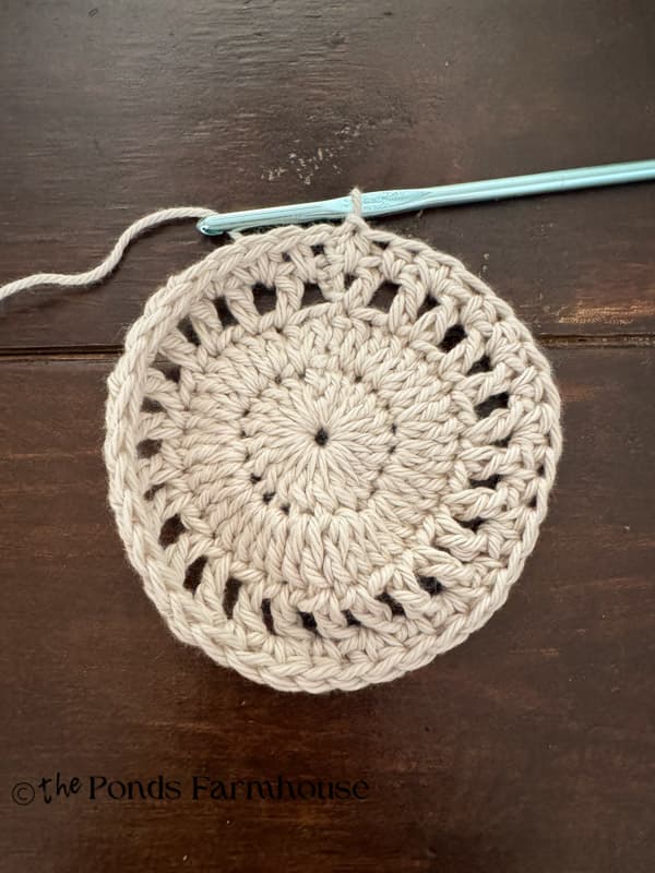 round 4 - half double crochet for round placemat center