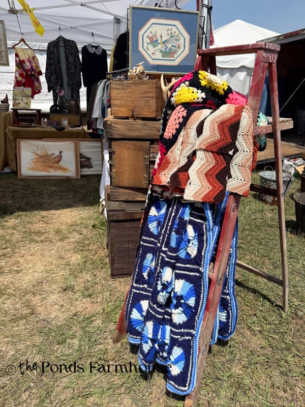 Antique afghan's on display