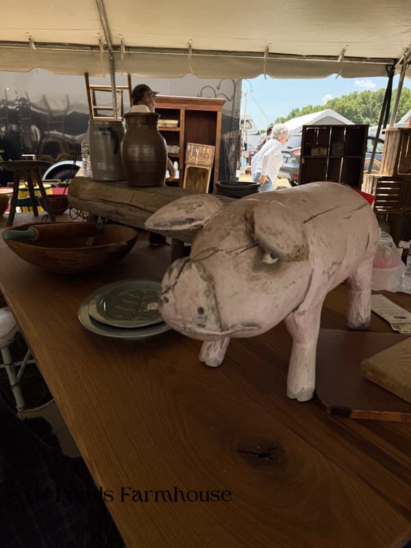 Antique primitive pig at antique festival