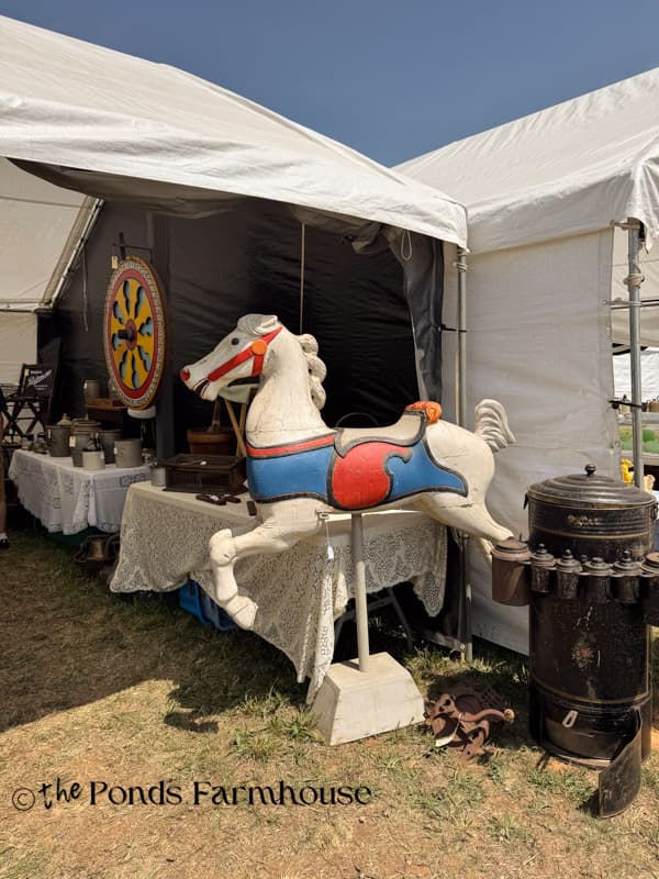carousel horses at antique festival