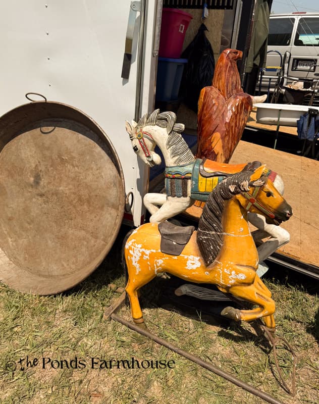 carousel horses at antique festival