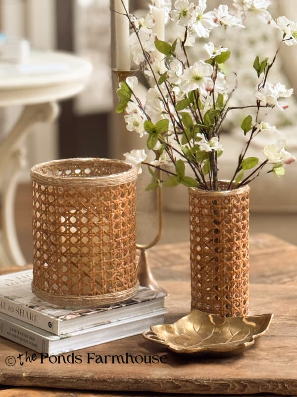 DIY Serena & Lily Dupe Woven Coastal Candleholders & Vases