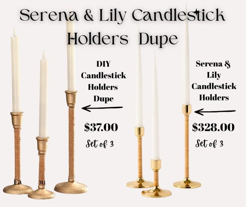Serena & Lily Candlestick Holder Dupe Comparison