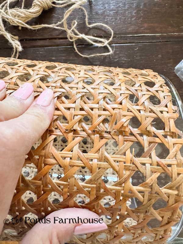 wrap the cane webbing around the glass vase for the Serena & Lily Knock-offs