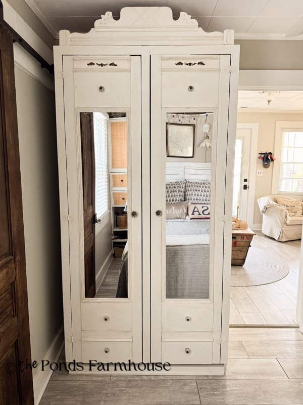 Old Wardrobe Transformed into an Antique Inspired Armoire