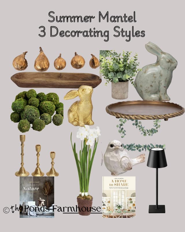 Summer Mantel - 3 Decorating Styles 
