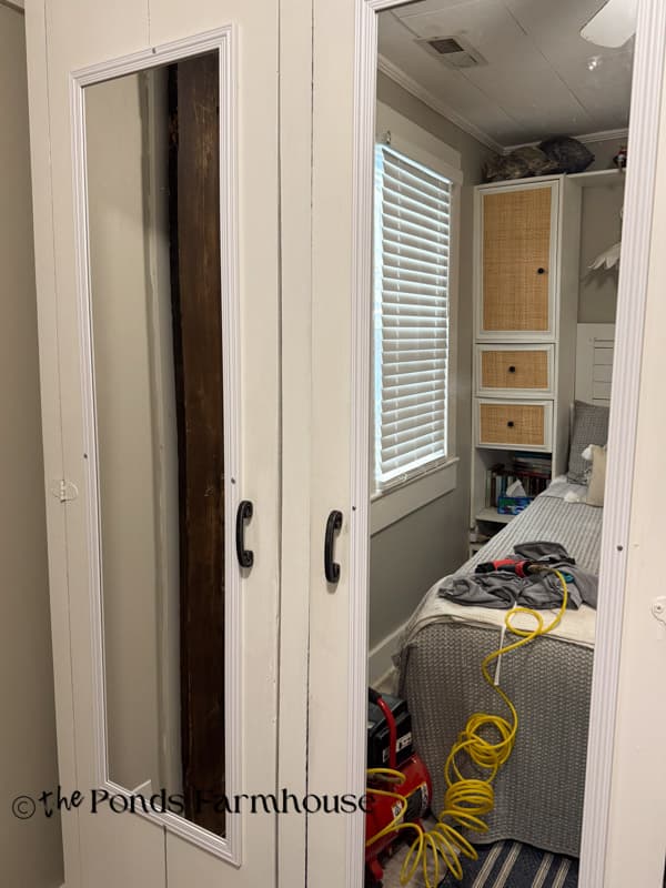 add two full length mirrors to wardrobe door fronts