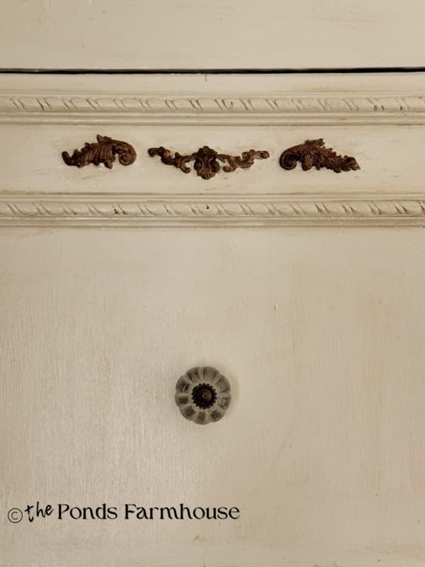 faux drawer fronts on armoire makeover with dark wax