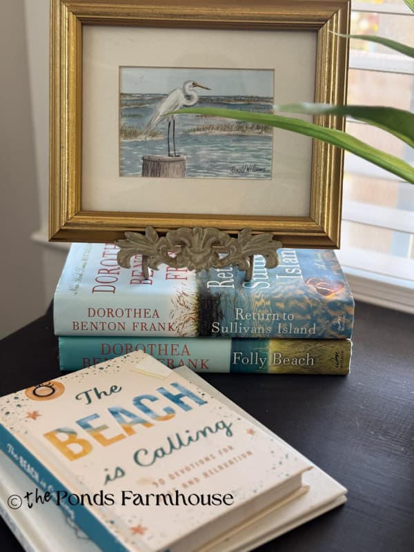 coastal books and painting
