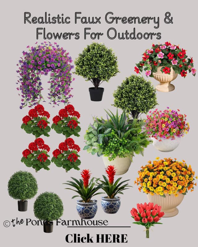 Realistic Faux Greenery Flowers for outdoors