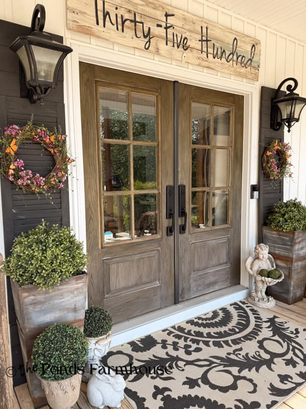 easy Summer Porch with Faux Greenery & DIY Butterfly Wreath for fade-proof decor