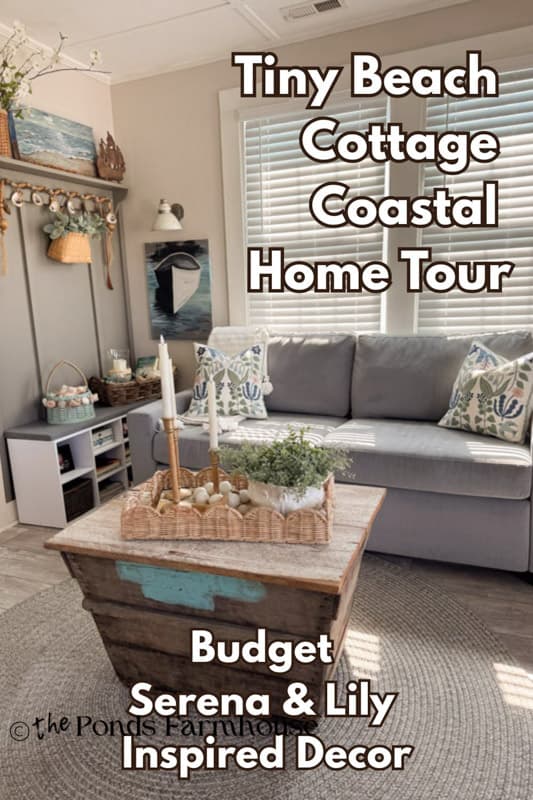Tiny Beach Cottage Coastal Home Tour with Budget Serena & Lily Inspired Decor