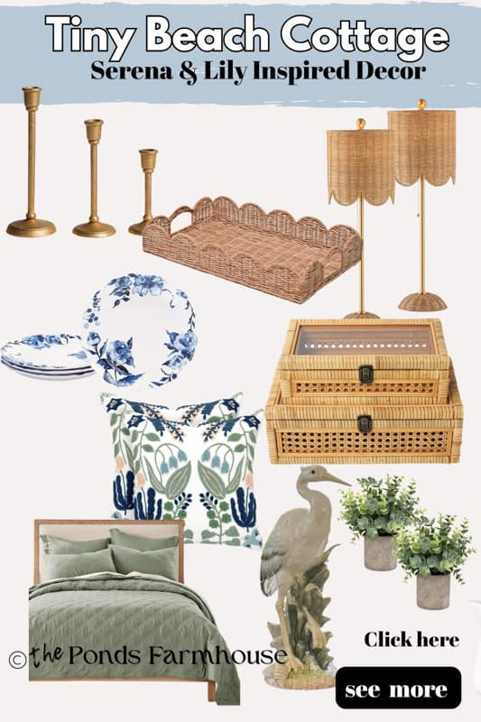 Tiny Beach cottage Serena & Lily Inspired Decor
