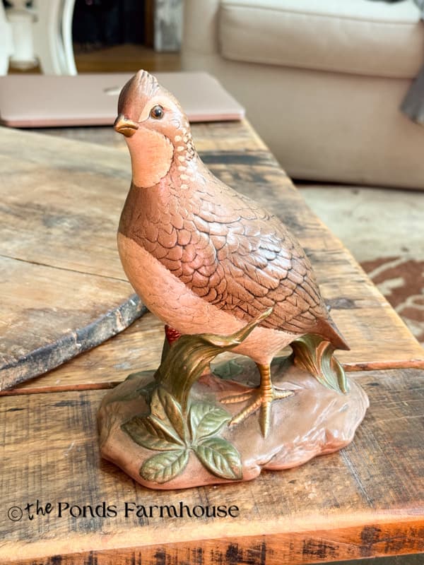 $3.00 Thrift Store Pheasant Figurine hand painted 