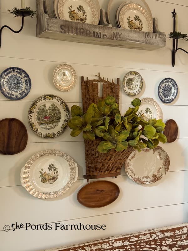 Early Fall Plate Wall Gallery with faded green stems