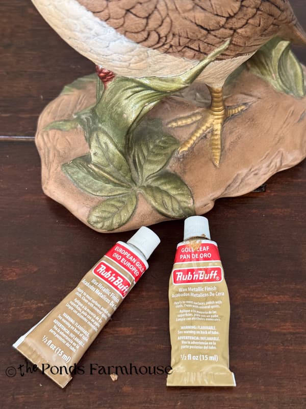 Rub N Buff with thrifted pheasant