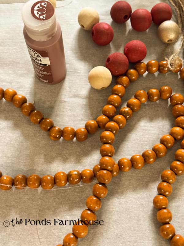 wooden bead garland