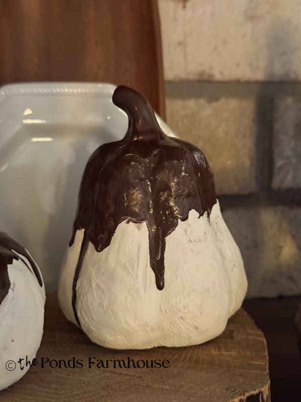 Pumpkin with chocolate brown dipped glaze