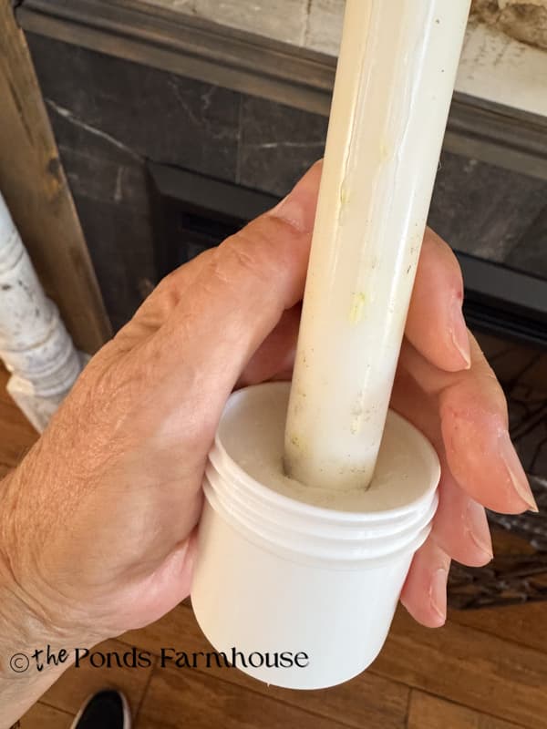 adding stick um to candle base