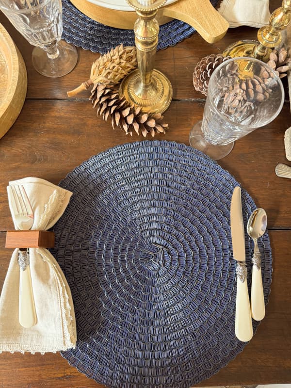 thrifted blue placemat