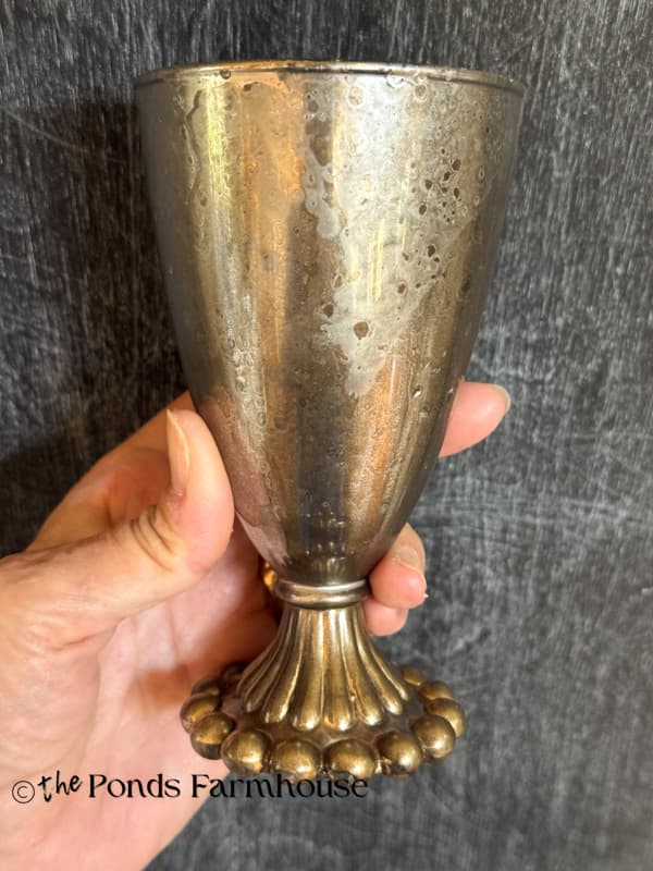 upcycled vintage glassware with DIY Mercury Glass Finish